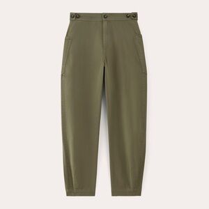 Everlane The Fatigue Barrel Pant Olive Green Barrel Leg Utility Linen 12 / L